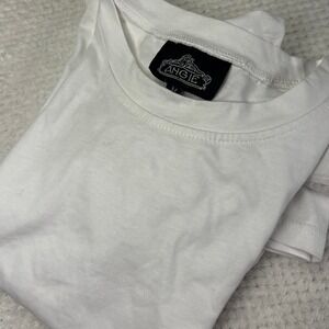 Angie Ruffle Sleeve‎ Shirt White Cotton Casual Summer Size M